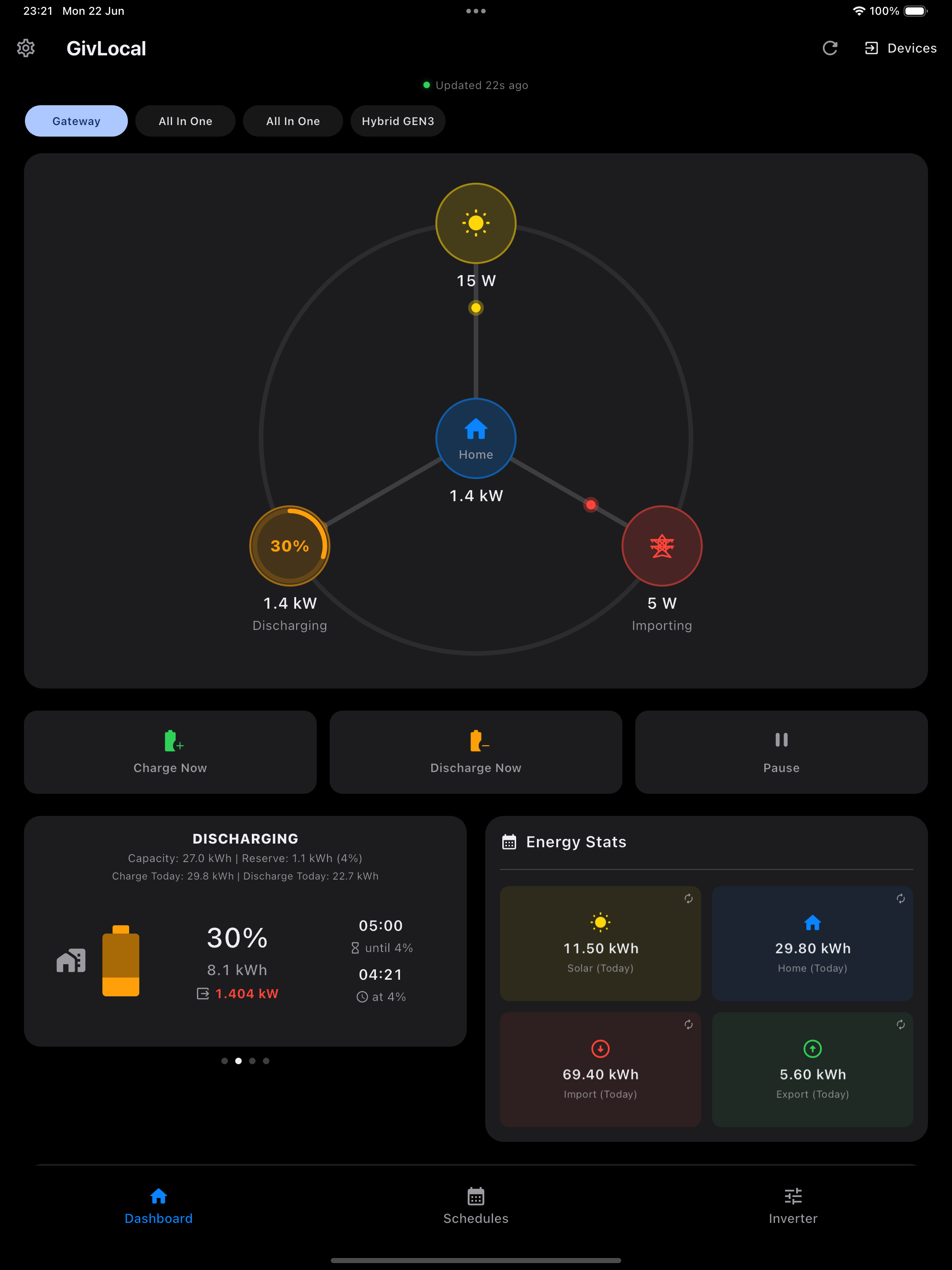 Energy statistics on iPad